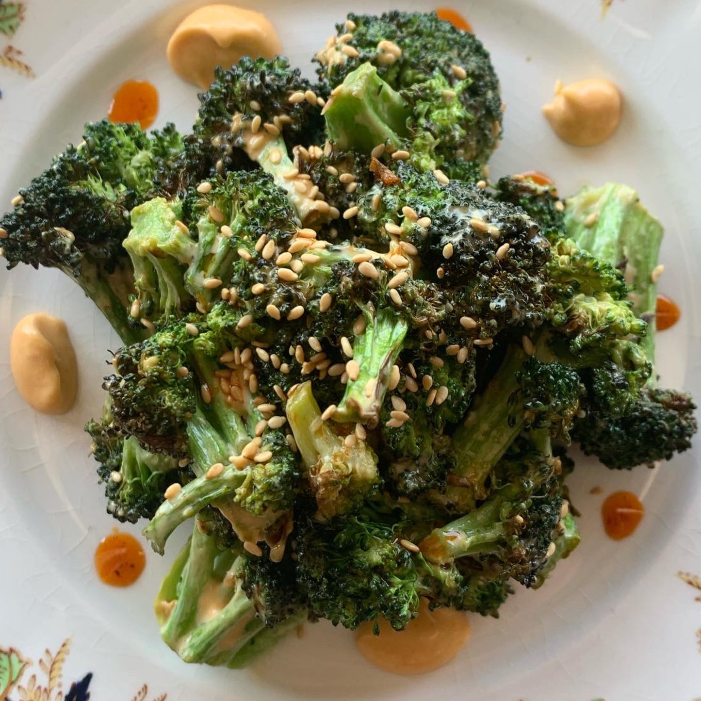 Charred Broccoli with Spicy Sesame Aioli