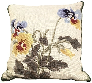 Pansies Needlepoint Pillow