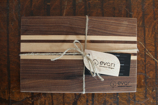 Evari Woodwork Cutting Board, Small, Black Walnut